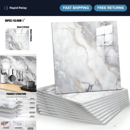 10pcs waterproof marble - waterproof,