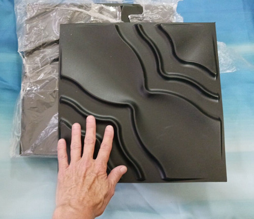 Black wall panels tiles - 3d,