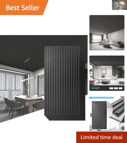 Pack black slat pvc wall - 12-pack,
